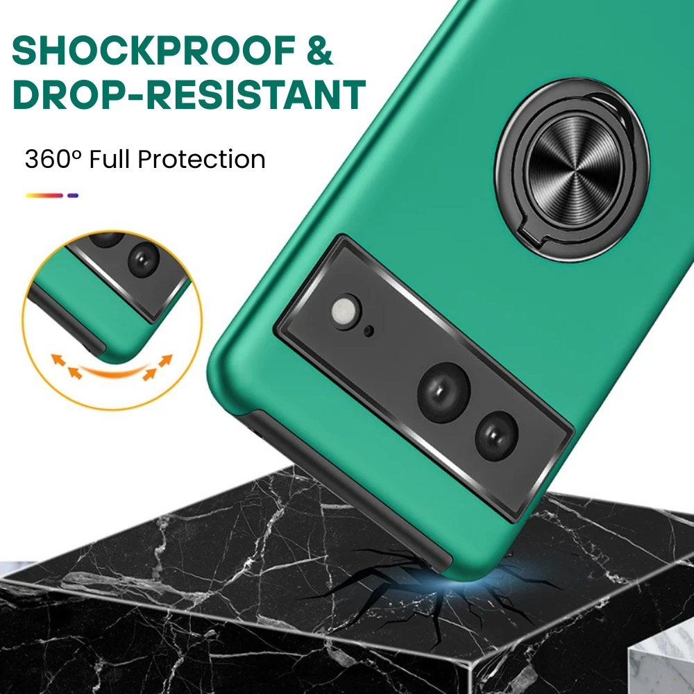Pateo Shockproof Case For Google Pixel With Ring Holder - Astra Cases