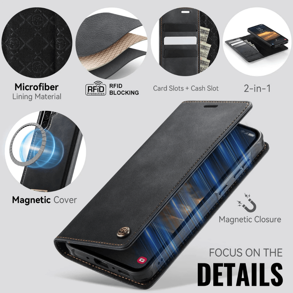 Quin Leather Flip Wallet Galaxy Case - Astra Cases