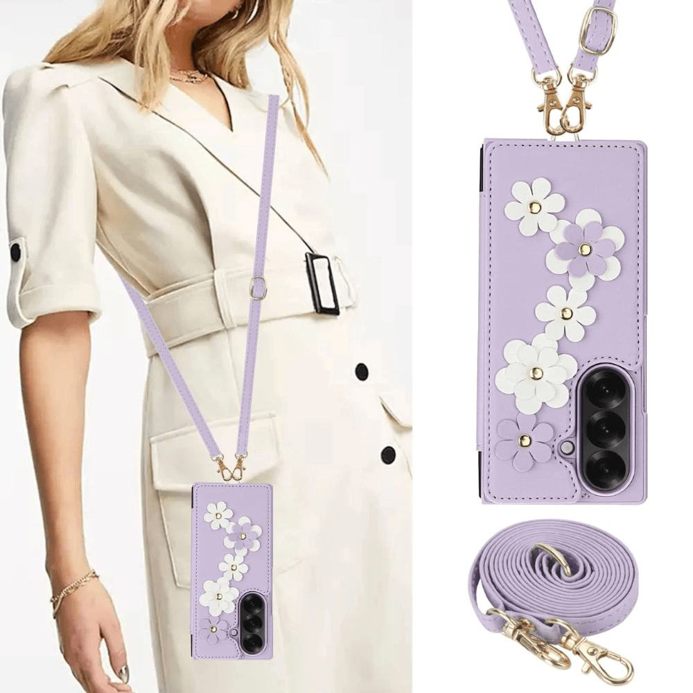 Privo Floral Design Detachable Wallet Case For Galaxy Z Fold - Astra Cases