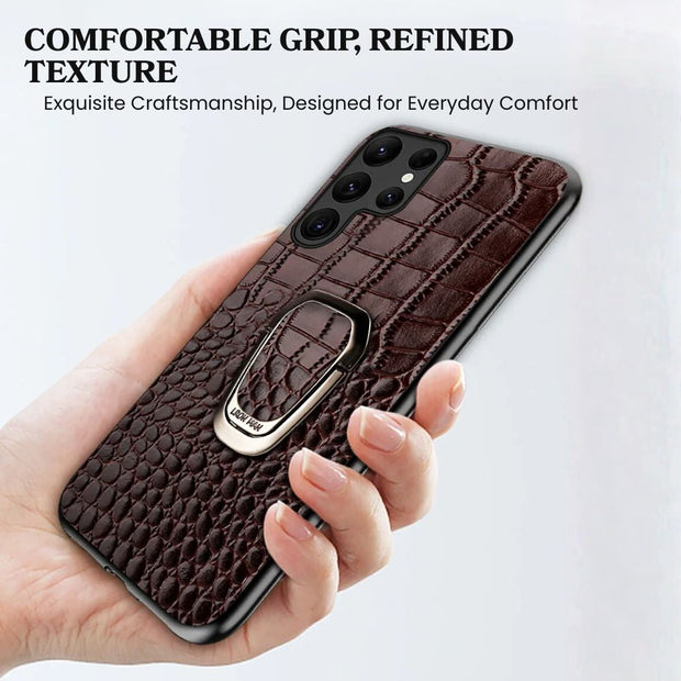 Acidus Leather Galaxy Case With Ring - Astra Cases