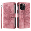 Caelina Magnetic Leather Wallet iPhone Case With Straps