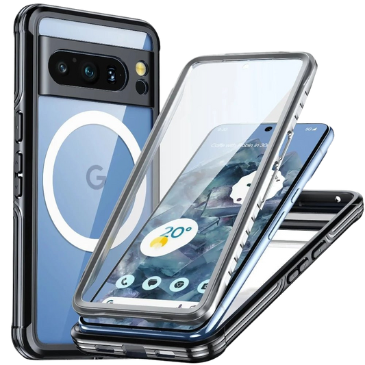 Eminus Pixel 8 Pro Magnetic Case With Built-in Tempered Glass Screen Protector