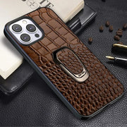 Adepto Leather iPhone Case With Ring - Astra Cases