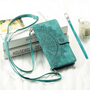 Deus Magnetic Leather Wallet Galaxy Case With Straps