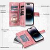 Caelina Magnetic Leather Wallet iPhone Case With Straps