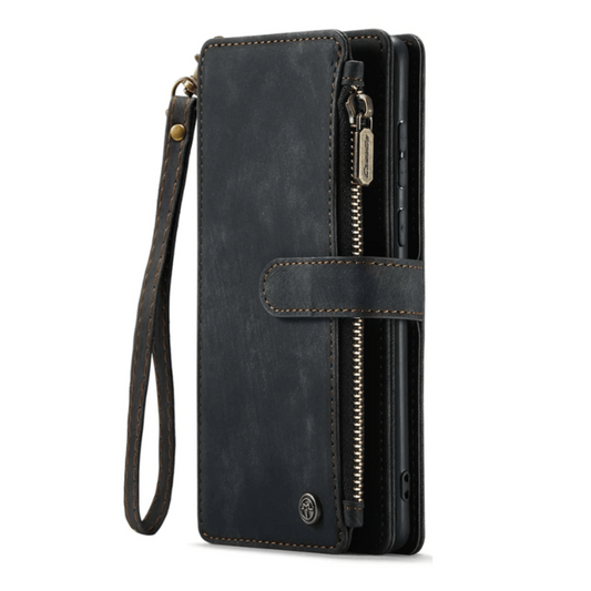 Saevio Magnetic Leather Wallet Galaxy Case