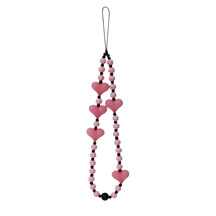 Brevis Acrylic Heart Elastic Phone Lanyard