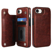 Vistor Leather Flip Wallet Case For iPhone 14-16 Series