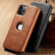 Flatus Leather Flip Wallet iPhone Case