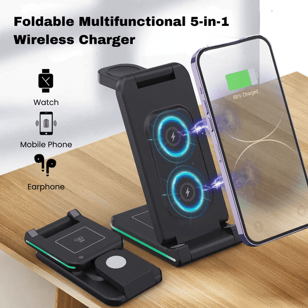 Gemo 5-in-1 Foldable Magnetic Wireless Charger