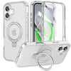 Dives Shockproof Matte iPhone Case With Screen Protector And Ring Holder