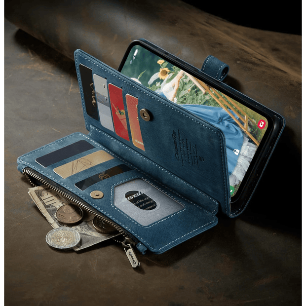 Saevio Magnetic Leather Wallet Case For Galaxy Note Series