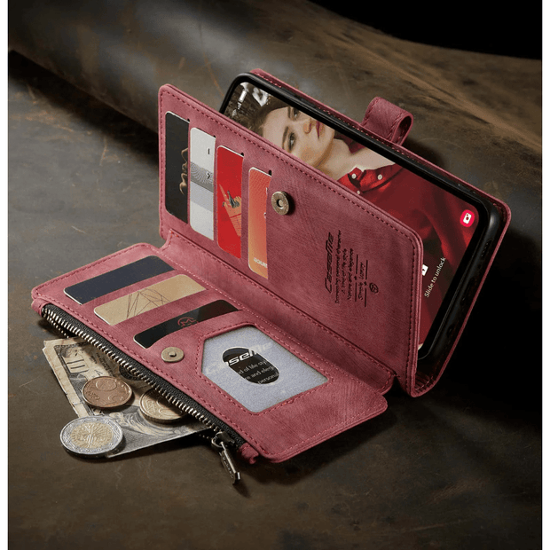 Saevio Magnetic Leather Wallet Case For Galaxy Note Series
