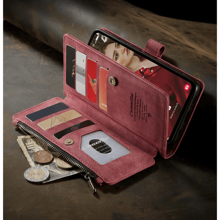 Saevio Magnetic Leather Wallet Case For Galaxy Note Series