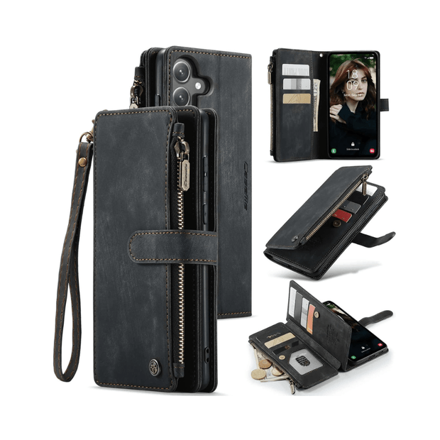 Saevio Magnetic Leather Wallet Case For Galaxy Note Series