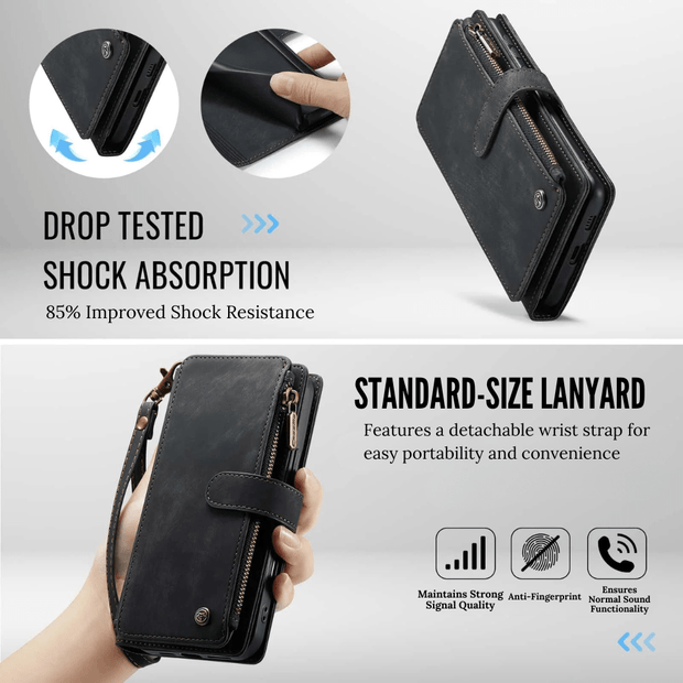 Saevio Magnetic Leather Wallet Case For Galaxy Note Series