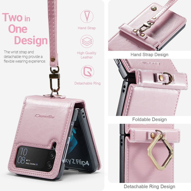 Lauri Luxury Magnetic Leather Wallet Case for Samsung Galaxy Z Flip 4 - Astra Cases